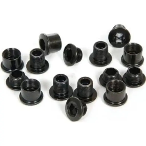 15605740961-parafusos.webp KIT DE PARAFUSO TRUVATIV FIXADOR DE COROAS DE PEDIVELA TRIPLO ACO PRETO - Imagem 1